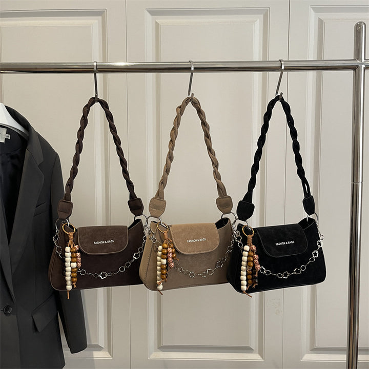 Damen stylische Crossbody-Tasche mit geflochtenem Tragegurt Nord Taschen