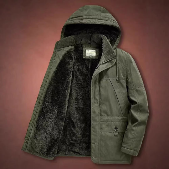 Herren Winterparka mit Teddyfell-Innenfutter und Kapuze Nord Taschen