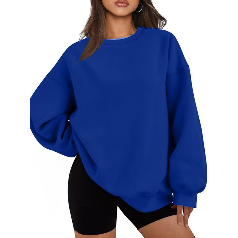Damen Oversized Sweatshirt mit Rundhalsausschnitt, extraweichem French‑Terry und überschnittener Schulter Nord Taschen