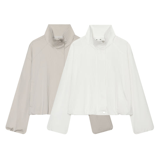 Damen Cropped Funktionsblouson mit Funnelkragen und verdeckter Druckknopfleiste Nord Taschen