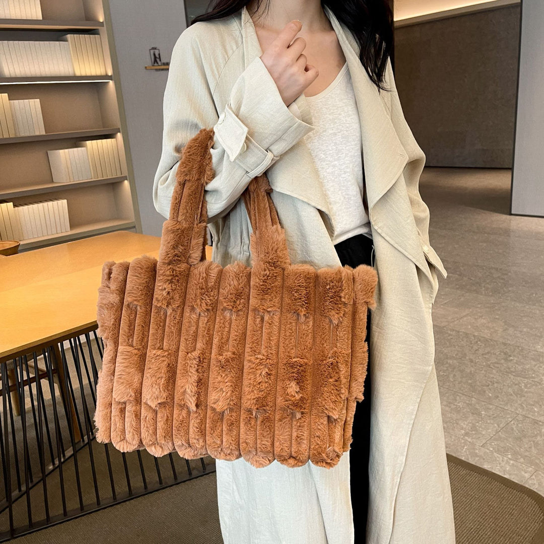 Damen flauschige Shopper Tasche Nord Taschen