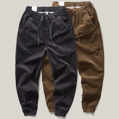 Herren Chino-Joggerhose aus Baumwollmix mit elastischem Bund, Tunnelzug und elastischen Knöchelbündchen Nord Taschen