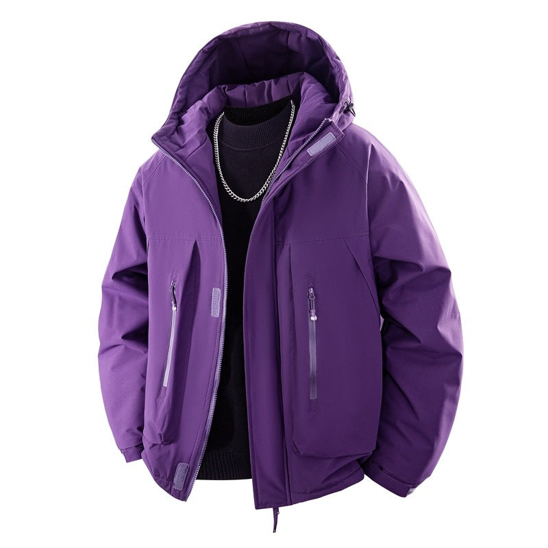 Herren Wattierte Kapuzen-Outdoorjacke mit wasserabweisender Membran und technischen Reißverschlusstaschen Nord Taschen