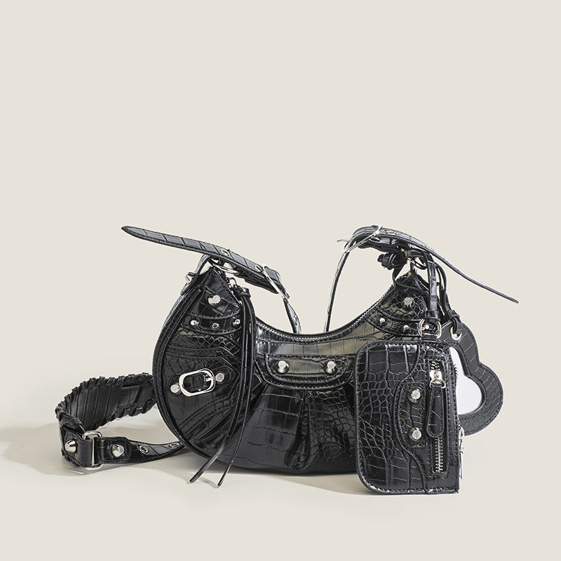 Damen Umhängetasche mit elegantem Kroko-Design und praktischen Außentaschen Nord Taschen