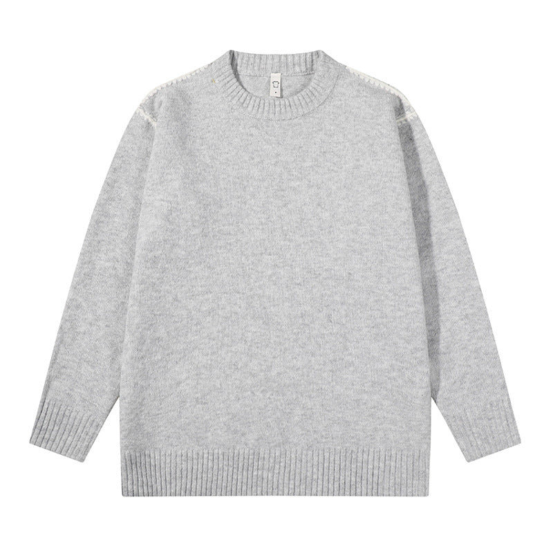 Unisex Oversize Feinstrick-Pullover mit Rundhalsausschnitt und Rippenbündchen Nord Taschen