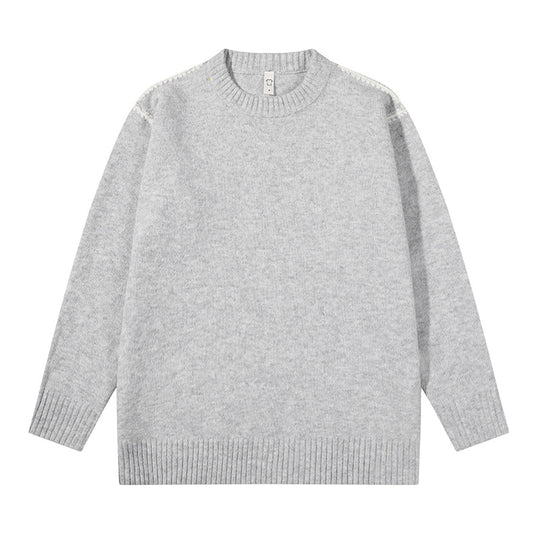 Unisex Oversize Feinstrick-Pullover mit Rundhalsausschnitt und Rippenbündchen Nord Taschen