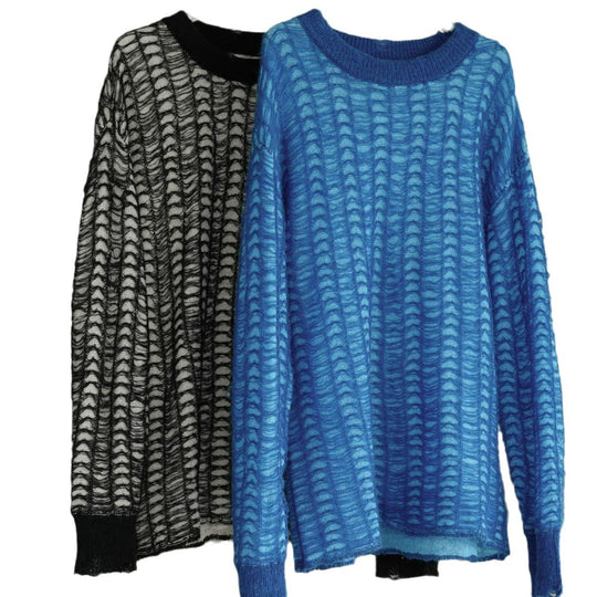 Damen Oversize-Netzstrick-Minikleid aus Mohair-Optik Nord Taschen