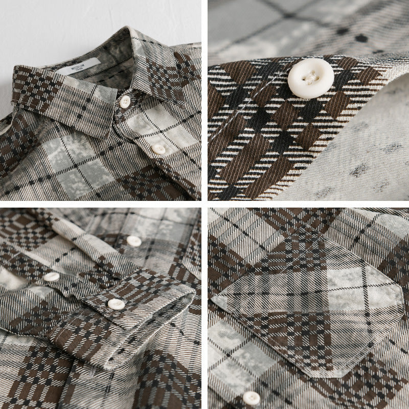 Herren kariertes Flanellhemd mit aufgesetzten Brusttaschen und relaxed Fit Nord Taschen