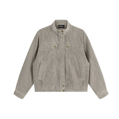 Unisex Cord-Boxy-Blouson mit Stehkragen, verdeckter Druckknopfleiste und aufgesetzten Schubtaschen Nord Taschen