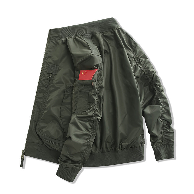 Herren  isolierte Pilot-Bomberjacke mit Ärmel-Reißverschlusstasche, mehreren Utilityfächern und elastischem Rippenbund Nord Taschen