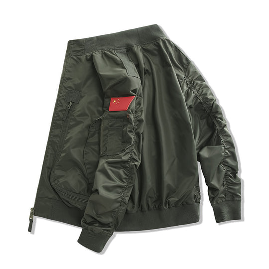 Herren  isolierte Pilot-Bomberjacke mit Ärmel-Reißverschlusstasche, mehreren Utilityfächern und elastischem Rippenbund Nord Taschen