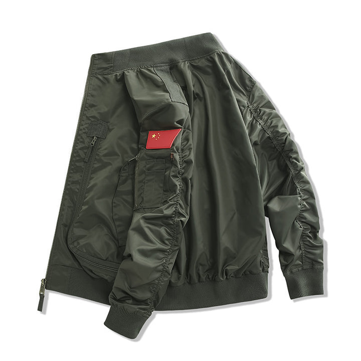 Herren  isolierte Pilot-Bomberjacke mit Ärmel-Reißverschlusstasche, mehreren Utilityfächern und elastischem Rippenbund Nord Taschen