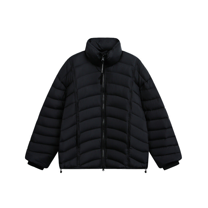 Damen Kurz geschnittene ultraleichte Steppjacke mit Stehkragen Nord Taschen
