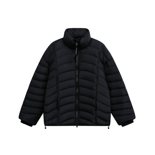 Damen Kurz geschnittene ultraleichte Steppjacke mit Stehkragen Nord Taschen