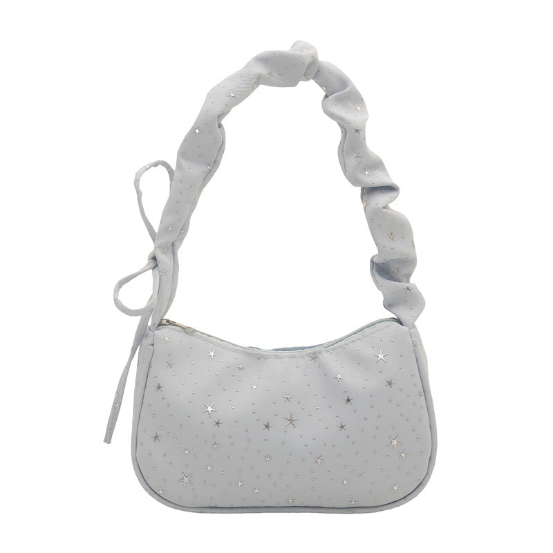 Damen modische Handtasche mit Sternenmotiv und gerafftem Trageriemen Nord Taschen