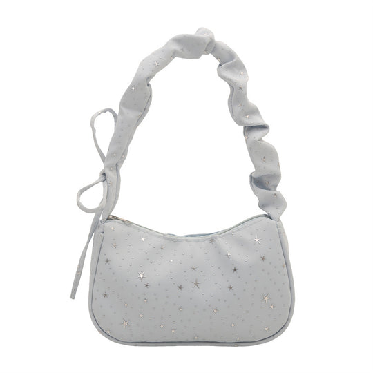 Damen modische Handtasche mit Sternenmotiv und gerafftem Trageriemen Nord Taschen