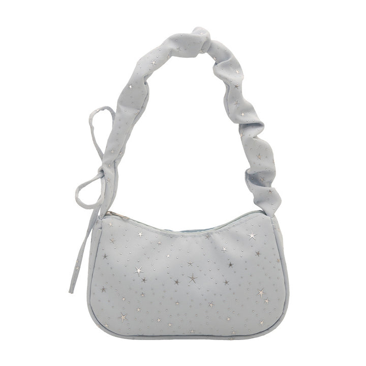 Damen modische Handtasche mit Sternenmotiv und gerafftem Trageriemen Nord Taschen