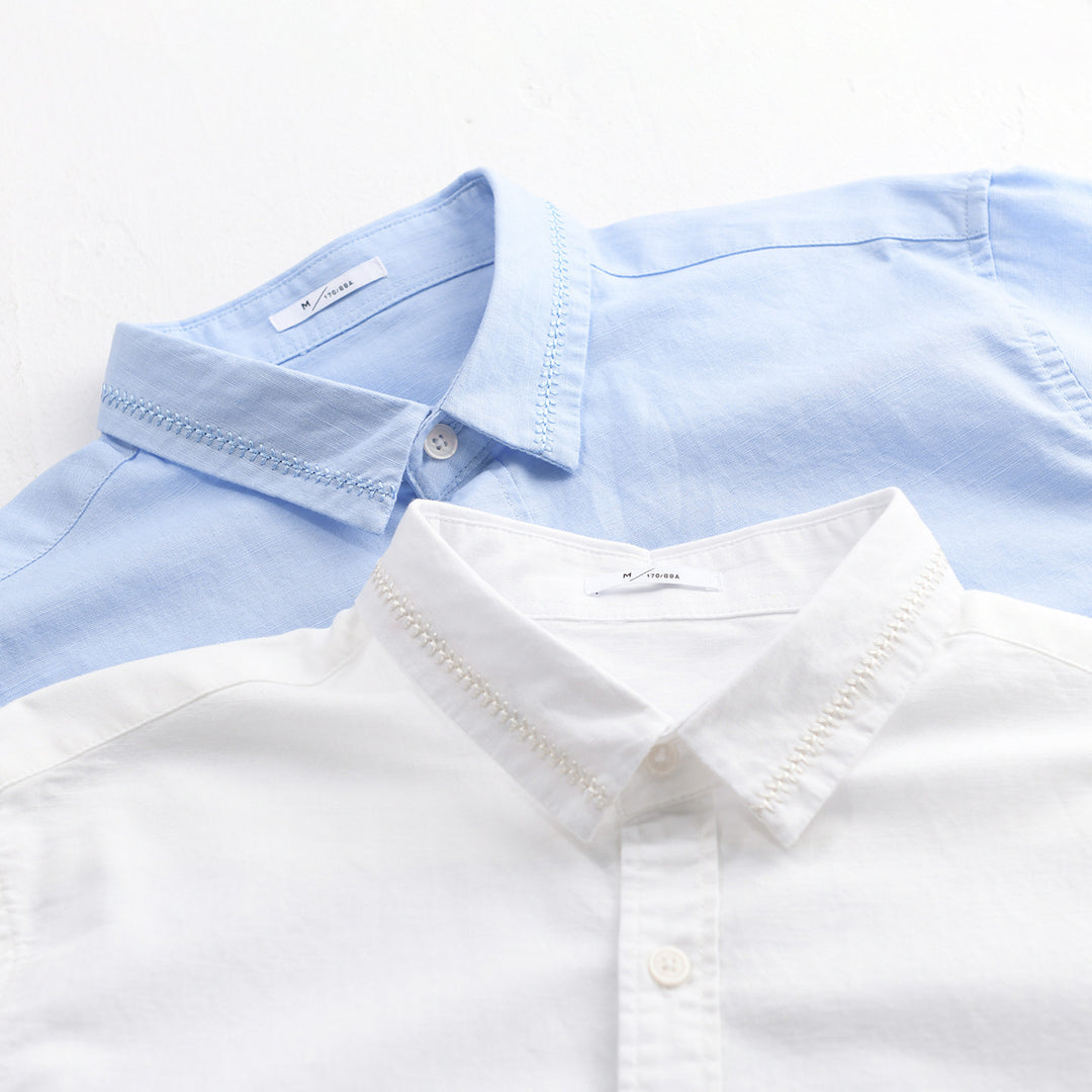Herren Leichtes Baumwollhemd mit Lagen‑Look und Kentkragen Nord Taschen