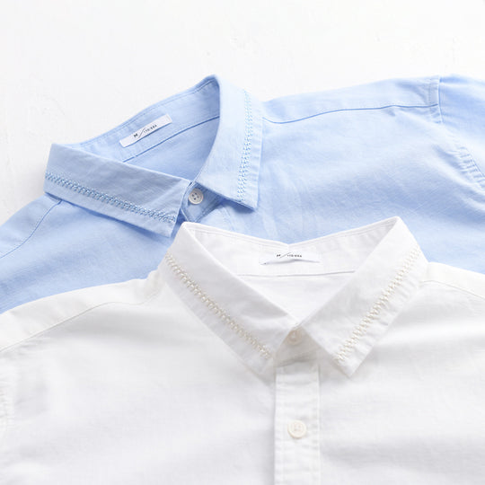 Herren Leichtes Baumwollhemd mit Lagen‑Look und Kentkragen Nord Taschen