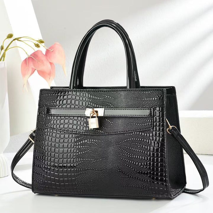 Damen elegante Handtasche mit Schlangenleder-Optik Nord Taschen