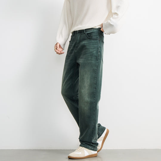 Herren Weite Relaxed‑Straight Denim‑Jeans mit mittlerer Leibhöhe und soften Used‑Effekten Nord Taschen
