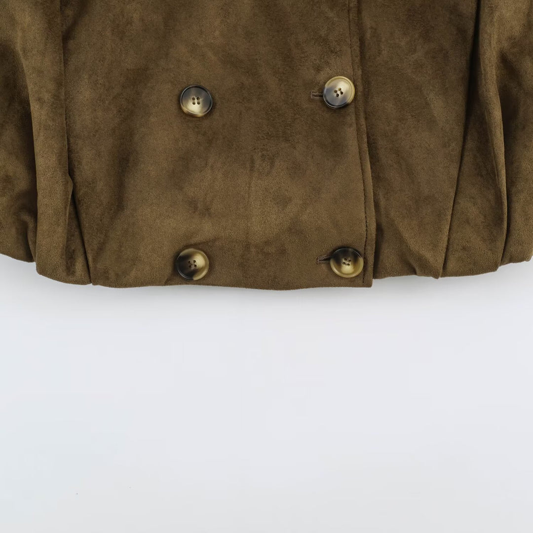 Damen Kurzjacke im Matrosen- und Military-Mix mit hohem Stehkragen, Epauletten und tailliertem Gummizug Nord Taschen
