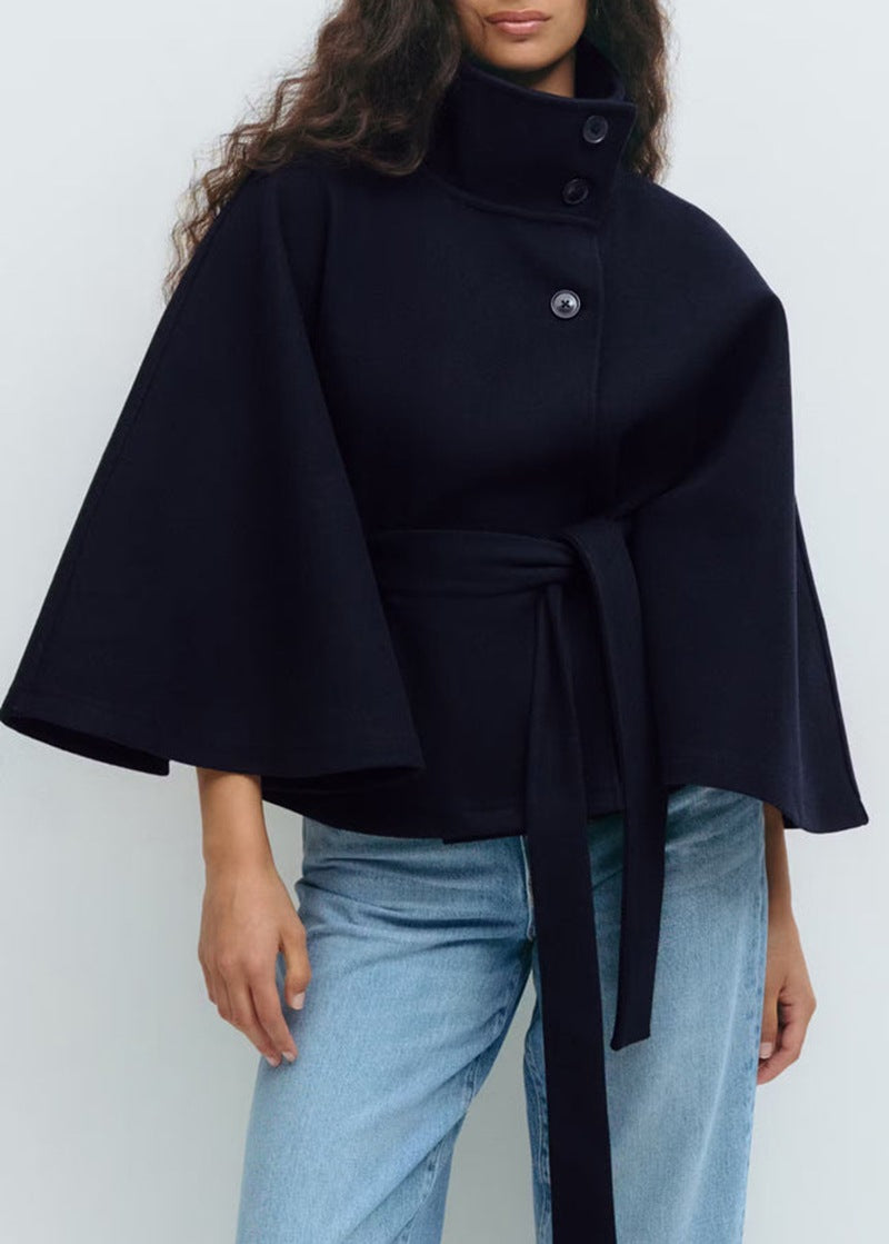 Damen Wickeljacke mit elegantem Stehkragen und weit geschnittenen Ärmeln Nord Taschen