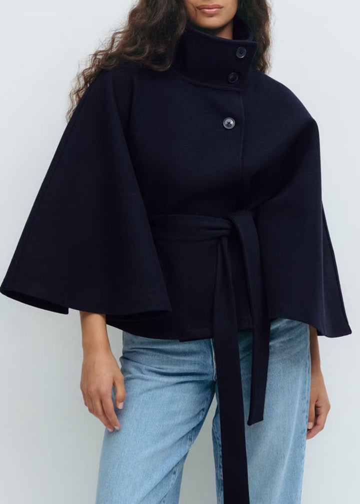 Damen Wickeljacke mit elegantem Stehkragen und weit geschnittenen Ärmeln Nord Taschen