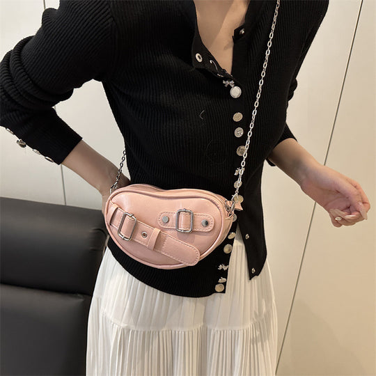 Damen modische Herz-Handtasche mit verstellbarem Kettenriemen Nord Taschen