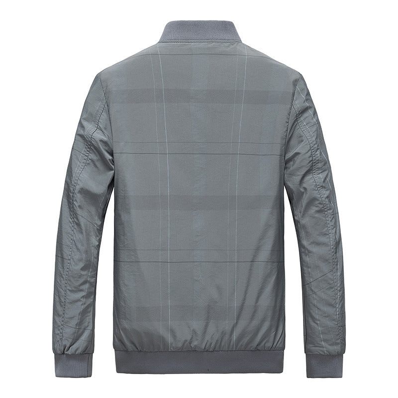 Herren leichter Nylon‑Bomberjacke mit gestreiftem Innenfutter, Reißverschluss‑Taschen und gerippten Abschlüssen Nord Taschen
