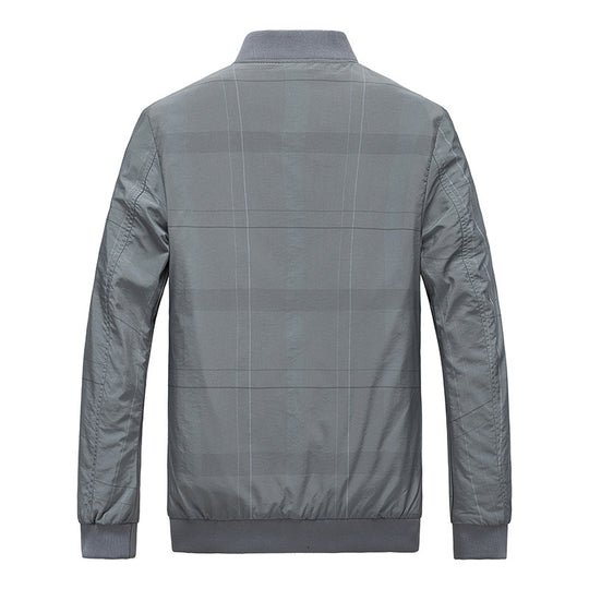 Herren leichter Nylon‑Bomberjacke mit gestreiftem Innenfutter, Reißverschluss‑Taschen und gerippten Abschlüssen Nord Taschen