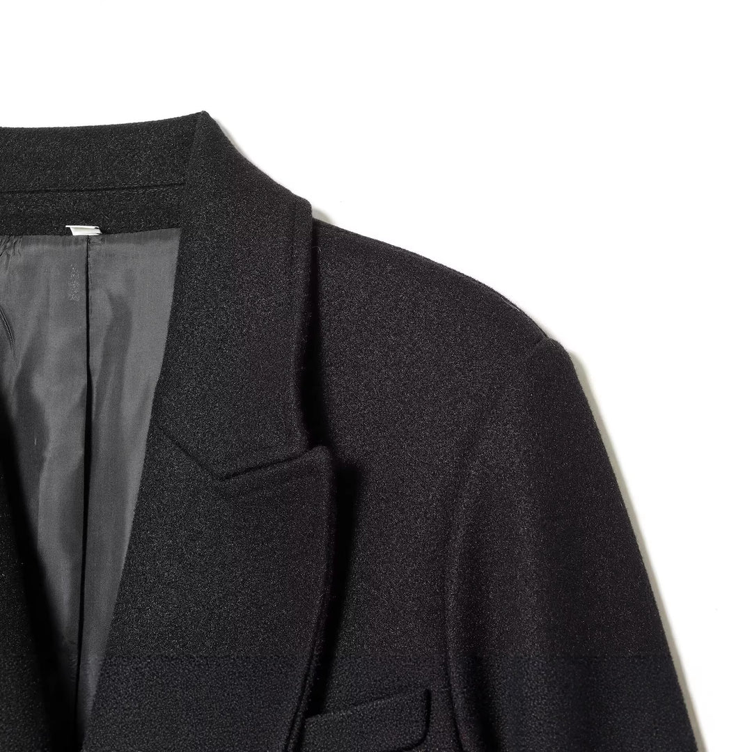 Damen Langer Doppelreihiger Mantel mit schmaler Taillierung und Schalkragen Nord Taschen