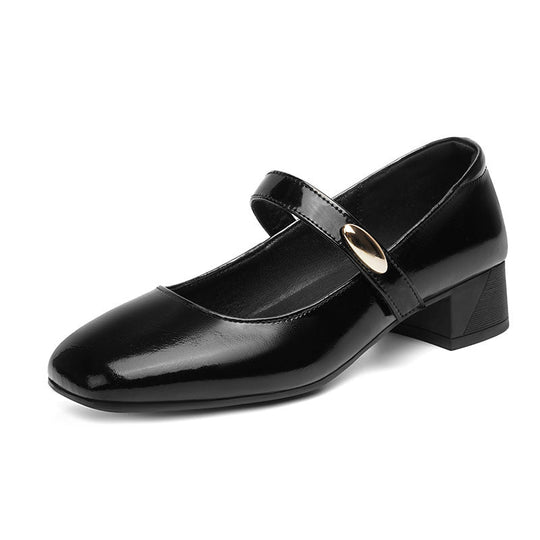 Damen Mary Jane Blockabsatzschuhe mit modischer Schnalle Nord Taschen