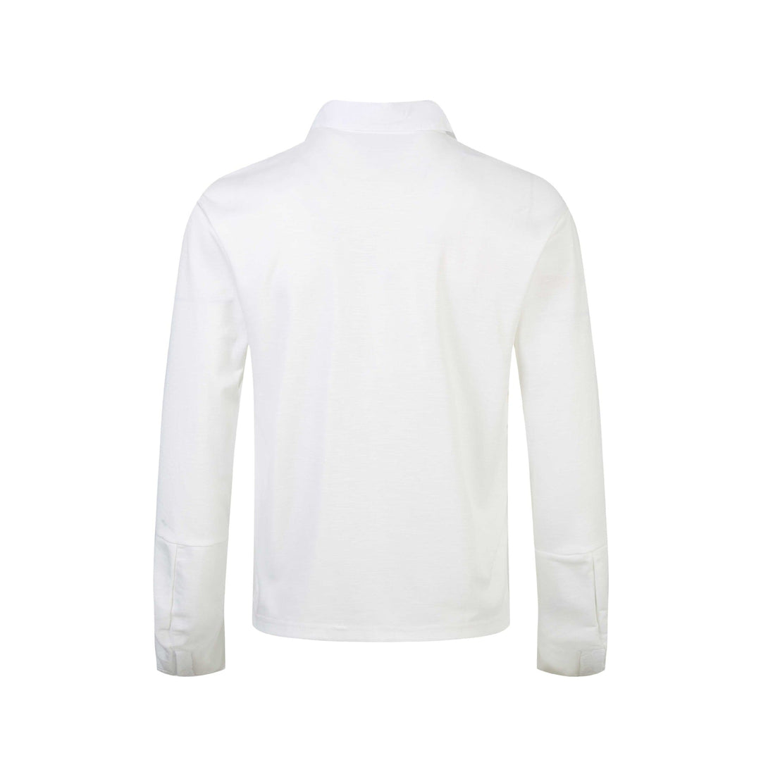 Damen Poloshirt-Langarmshirt mit Hemdkragen, Schriftprint und Strass-Applikation Nord Taschen