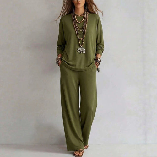 Damen Loungewear-Set mit weitem Bund und Oversize-Langarmshirt Nord Taschen