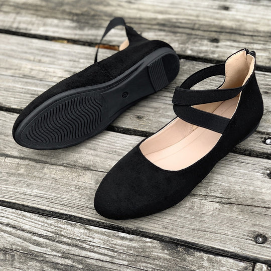 Damen Ballerina mit elastischen Riemen und komfortablem Fußbett Nord Taschen