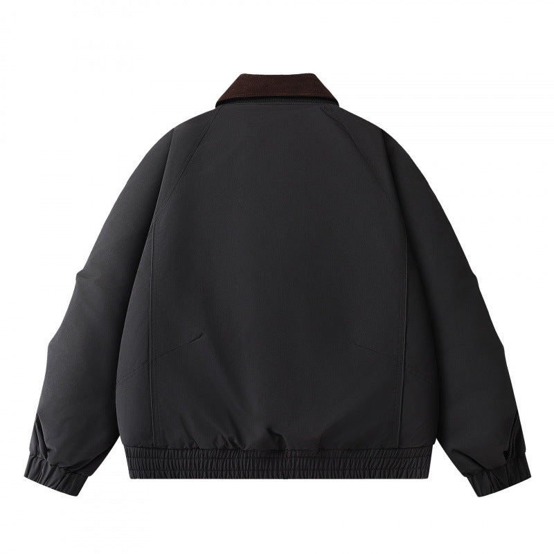 Herren Boxige Kurzjacke mit Cordkragen, doppelter Front und Kordelzugsaum Nord Taschen