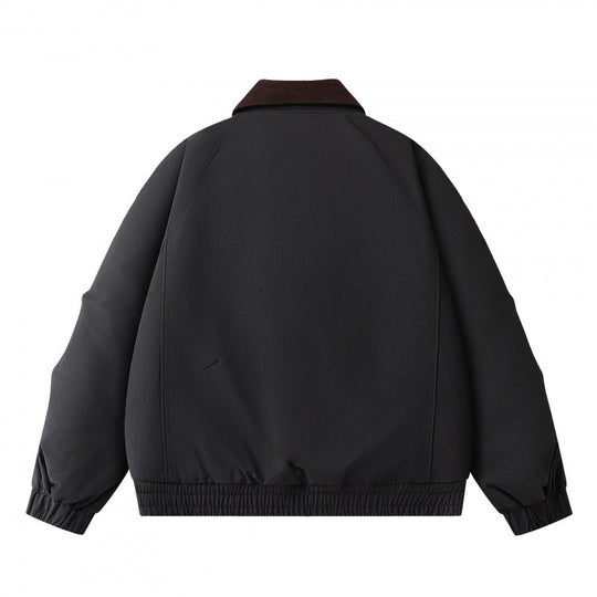 Herren Boxige Kurzjacke mit Cordkragen, doppelter Front und Kordelzugsaum Nord Taschen