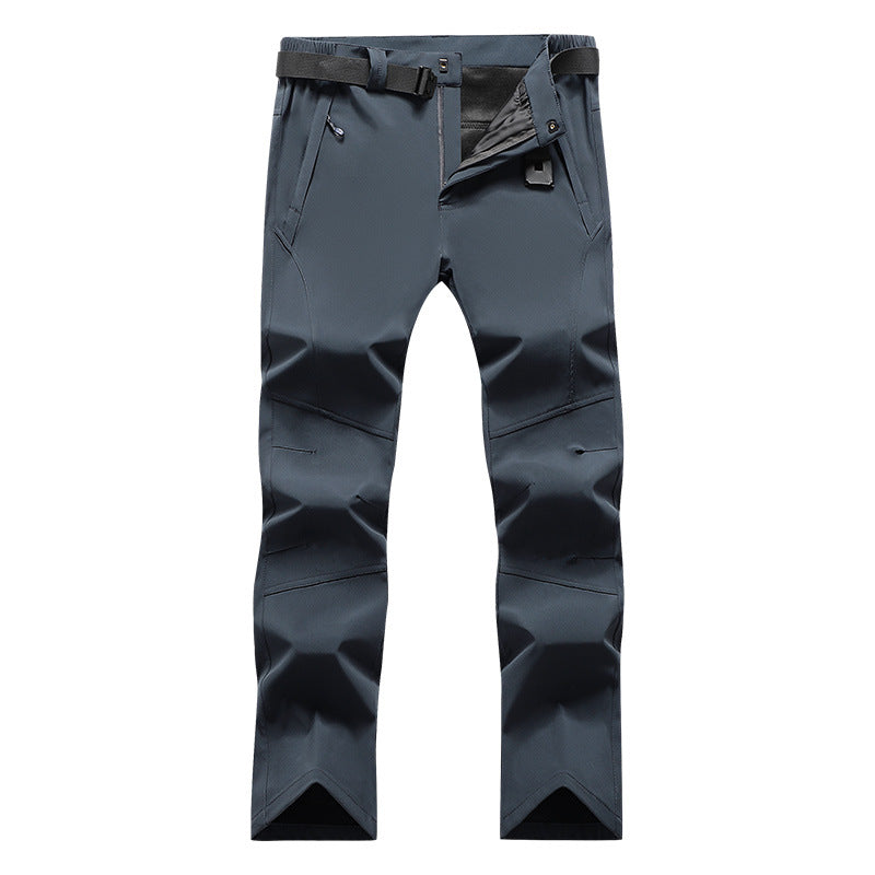 Herren Softshell-Funktionshose mit Knievorformung, verstellbarem Bund und integrierter Gürtelöse Nord Taschen