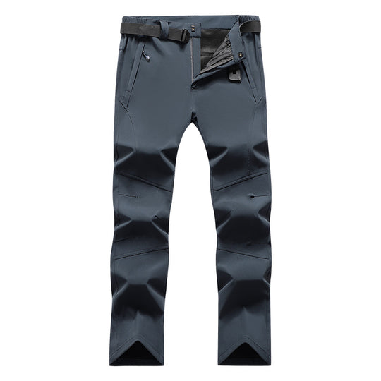 Herren Softshell-Funktionshose mit Knievorformung, verstellbarem Bund und integrierter Gürtelöse Nord Taschen