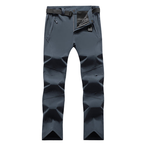 Herren Softshell-Funktionshose mit Knievorformung, verstellbarem Bund und integrierter Gürtelöse Nord Taschen