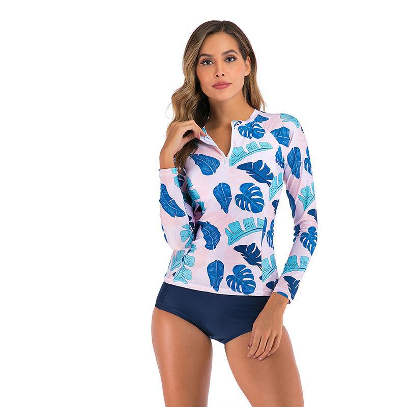 Damen UV-Schutz Rashguard mit floralem Muster