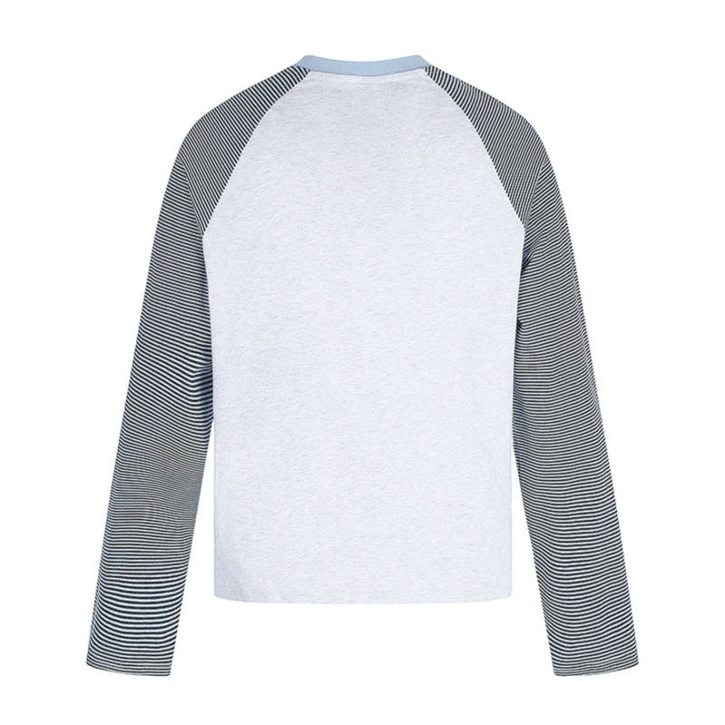 Damen Raglan-Langarmshirt im Astral-Motiv mit feinen Streifenärmeln und Relief-Print Nord Taschen