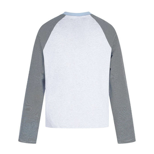 Damen Raglan-Langarmshirt im Astral-Motiv mit feinen Streifenärmeln und Relief-Print Nord Taschen