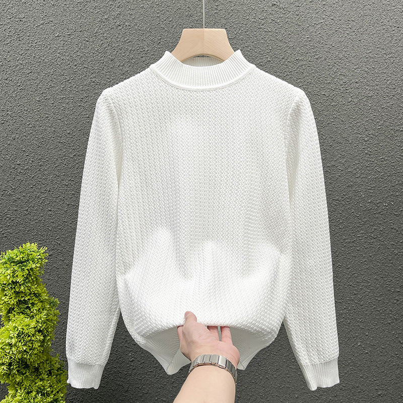 Damen Strukturierter Rollkragenpullover aus feinem Waffelstrick Nord Taschen