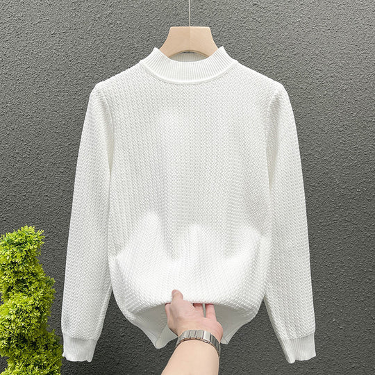 Damen Strukturierter Rollkragenpullover aus feinem Waffelstrick Nord Taschen
