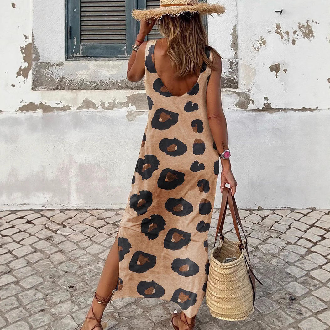 Damen Maxikleid mit modernem Leo-Print Nord Taschen