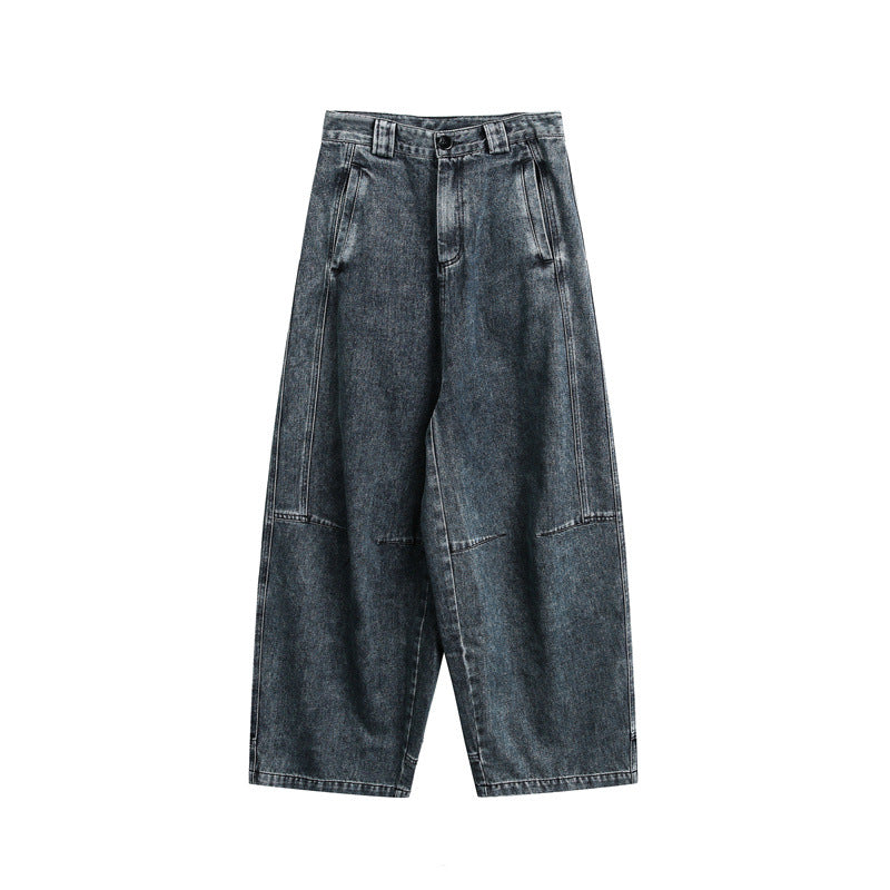 Damen High‑Waist Weite Denim-Culotte mit Teilungsnähten Nord Taschen