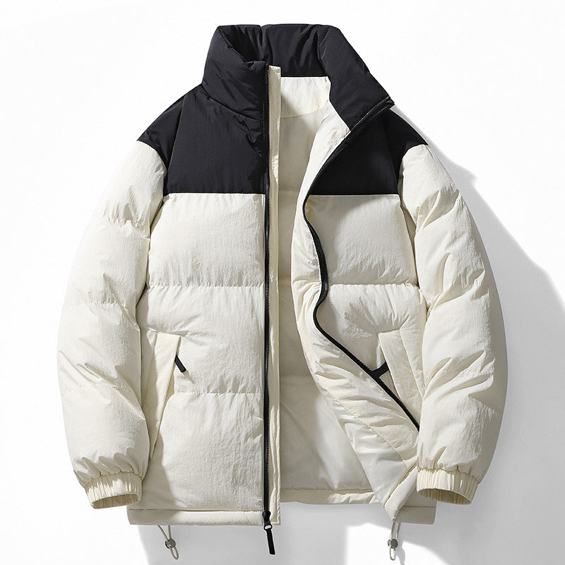 Herren Gefütterte Steppjacke mit hohem Kragen, Kordelzugsaum und Kontrastpaneel Nord Taschen