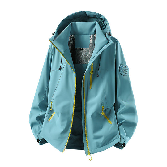 Herren Wasserabweisende Softshelljacke mit Kapuze und Reißverschlusstaschen Nord Taschen
